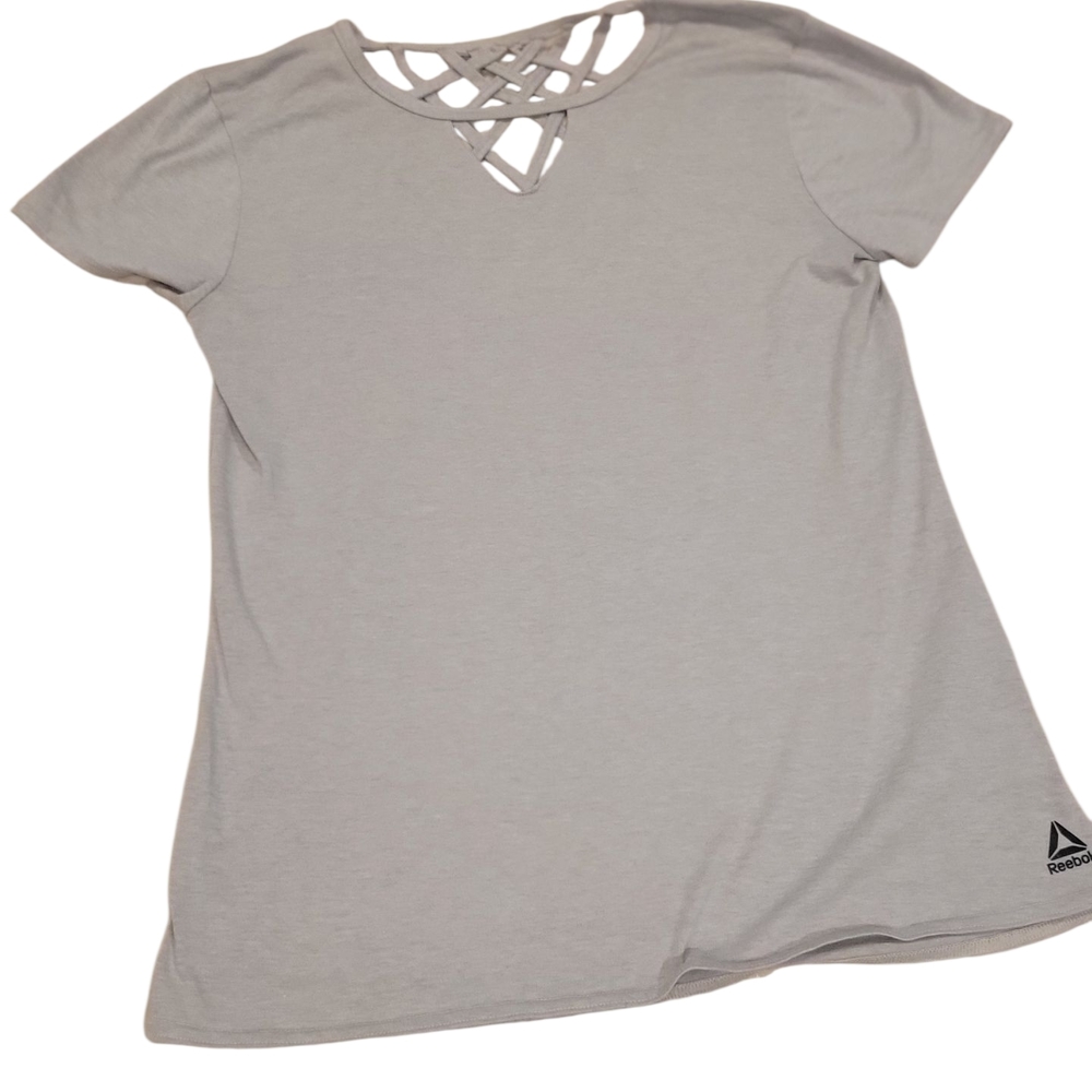 Reebok Women's Light Gray Short Sleeve Top
